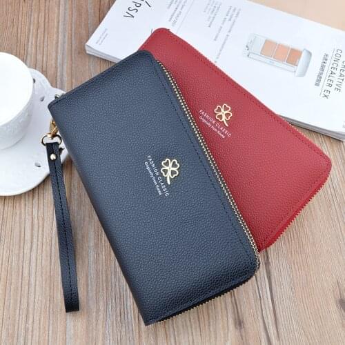 Womens Wallet Brand Long Fashion Quality Card Holder Classic Female Wallet Double Zipper Brand Red Wallet Women Clutch