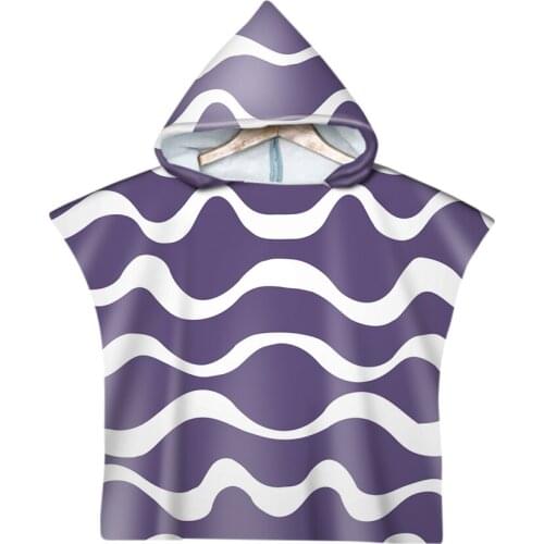 Colorful Flowers Pattern Microfiber Beach Towel For Baby Children Soft Hooded Bath Towel Swimming Cloak