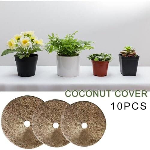 10PCS Coconut Mulch Cover Mulch Disc Plant Cover Coir Mat For Gardening Weed Control Plant Cover Flower Pot Frost Protect