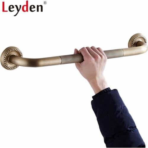Leyden New Arrival Bathroom Grab Bar ORB/ Antique Brass Wall-Mounted European Bathroom Handle Safety Grab Bar Brass Towel Rack