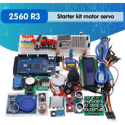 Free shipping mega 2560 r3 starter kit motor servo RFID Ultrasonic Ranging relay LCD for arduino