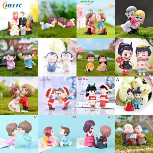 60Styles Mini Lovers Couple Animals House Tree Fairy Garden Miniatures DIY Micro Landscape Decor Terrarium Action Figures 1/2pc