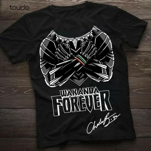 T-Shirt Men Panther RIP Chadwick Boseman Wakanda forever signature shirt