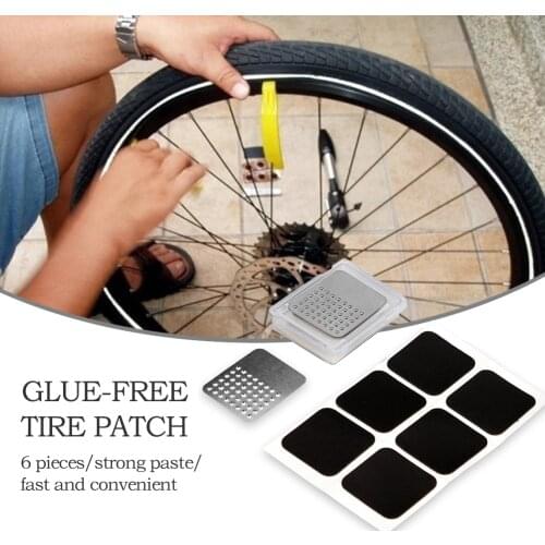 6pcs Bike Tire Repair Patches Bicycle Tyre Self Adhesive Patch Kit With Abrasive Sheet And Box Tire Repair Set