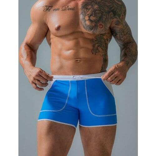 2021 New Swimwear Men Sexy Swimming Trunks Swimsuit Mens Swim Pants Patchwork Beach Shorts Mayo De Praia Homens Maillot De Bain