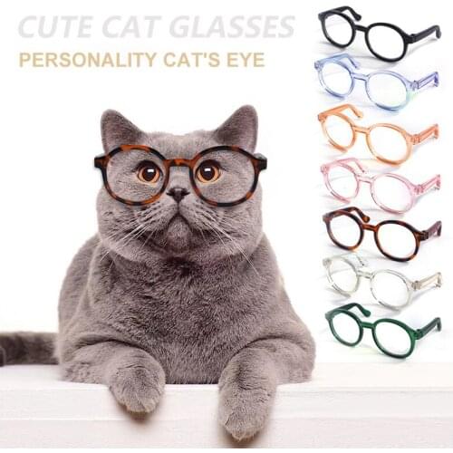 Pet Dog Cat Glasses Photos Props Funny Halloween Dog Teddy Funny Glasses Round Cat Sunglasses Pet Accessories
