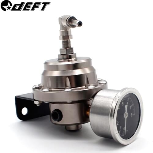 DEFT Universal Adjustable Fuel Pressure Regulator With original gauge and instructions Titanium L Aluminum Fuel Pressure Regulat