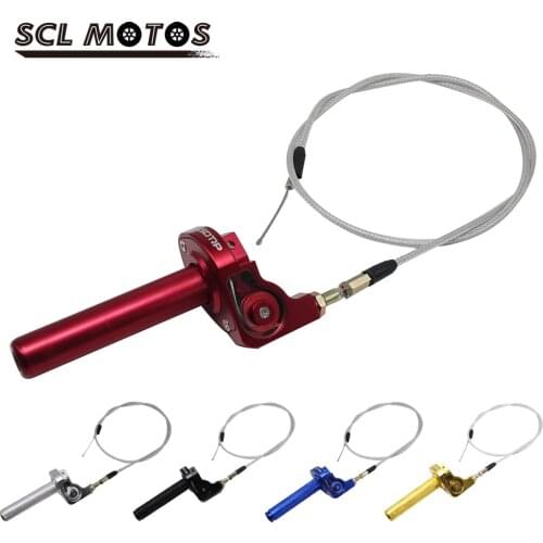 SCL MOTOS 1PC 22mm 7/8" Motorcycle Twist Quick Throttle Grip Gas Throttle Handle Grip With Throttle Cable For Most Pit Dirt Bike