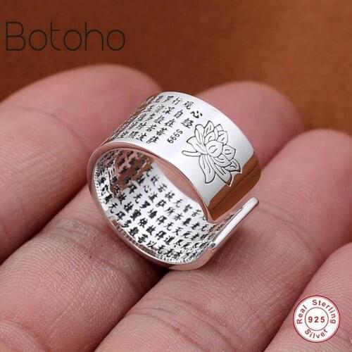Silver S925 jewelry ring Innovative new classic lotus opening 999 sterling silver men women wedding ring jewelry