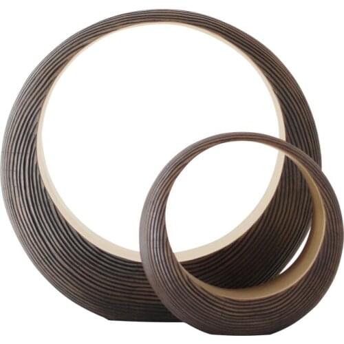 Modern simple circular resin annulus statue ornaments handicraft home imitation wood art decoration