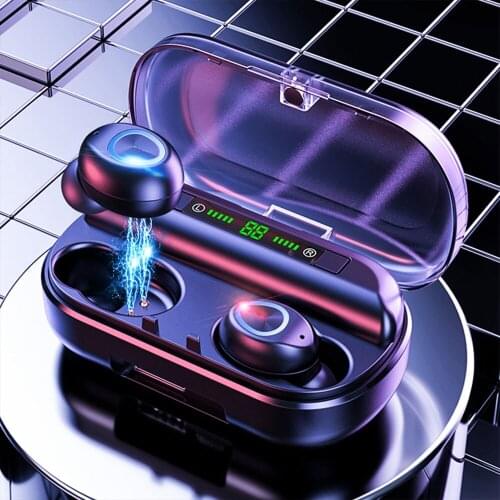 TWS Wireless Earphone Stereo Bluetooth 5.0 V10 LED Digital Display Charging Bin Mini Invisible Sports Earphones bluetooth headse