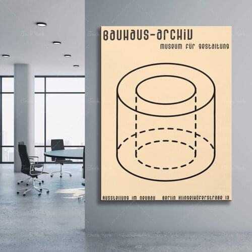 Vintage Bauhaus Exhibition Poster Abstract Herbert Bayer Print Minimalist Design Art Decor Wall Artwork Drop Shipping