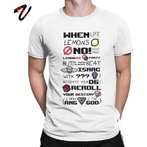 Funny The Binding Of Isaac T Shirts for Men T Shirts When Life Gives You Lemons Tee Shirts