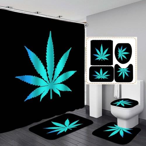 Maple Leaf Series Printed Shower Curtain Bath Screen Waterproof Products Bathroom Decorative Hook