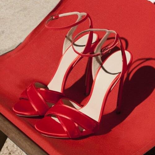 Sexy Sheep Fairy Style High Heels Skinny Heels Roman Women Sandals Thin High Heel Ankle Buckle Strap Female Summer Shoes