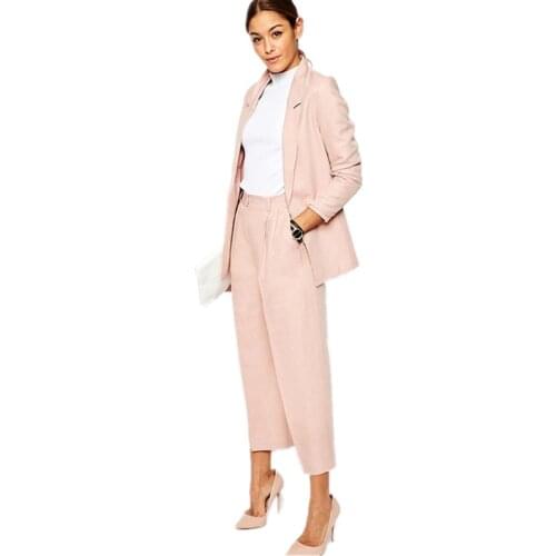Jacket+Pants White Womens Business Suits Female Office Uniform Straight Trousers Suit Single Breasted 2 Piece Elegant Blazer