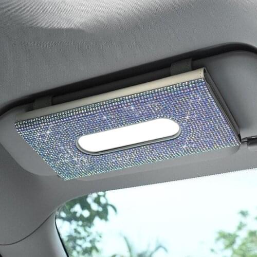 1 Pcs Car Tissue Box Towel Sets Car Sun Visor Tissue Napkin Box Holder Auto Interior Storage Decoration Paper Napkin Box Cover