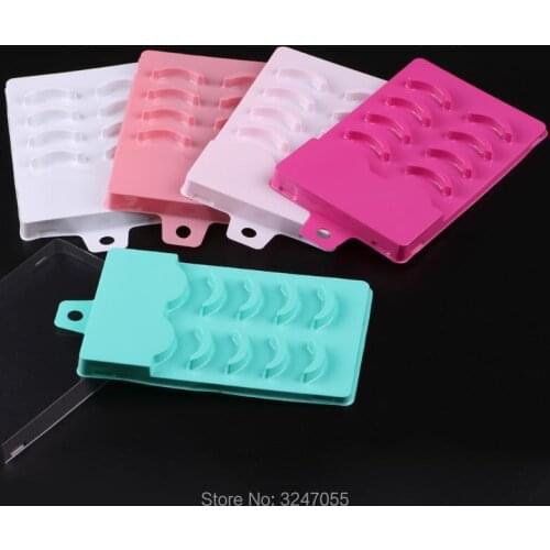 100pcs/lot 5paris Empty Fake Eyelashes Storage Container, DIY Colored Elegant Cosmetic Eyelashes Case, Eye Beauty Tool