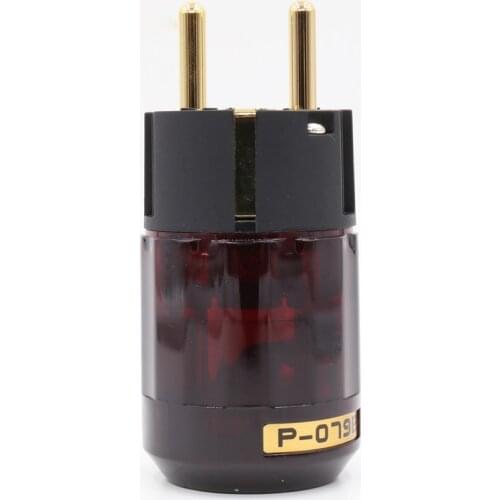 2pieces gold plated Schuko plug P079E EU version power plugs for audio power cable
