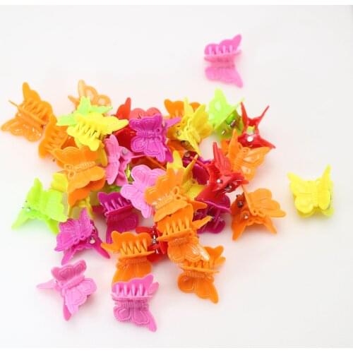 250 Mixed Color Plastic Butterfly Mini Hair Claw Clips Clamp for Kids