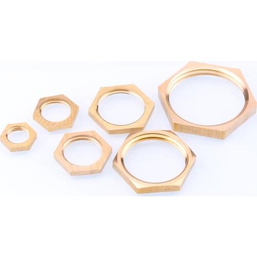 5pcs Brass Hex Lock Nut 1/8" 1/4" 3/8" 1/2" 3/4" 1" BSP Female All Copper Hexagonal Cap Pipe Fitting Joint Nut