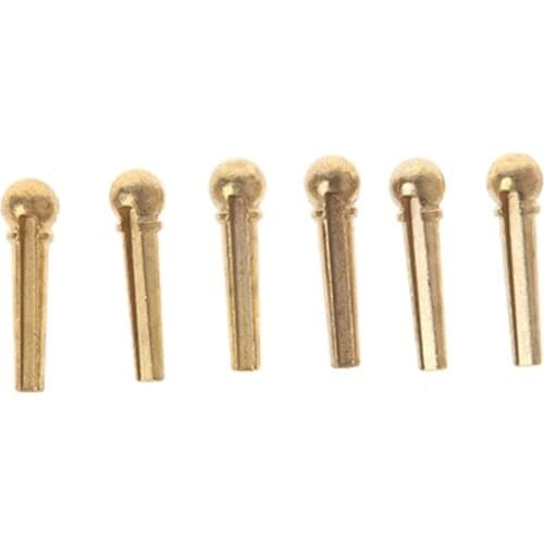6Pcs Brass Guitar Bridge Pins End Pin for Folk Acoustic Guitar Parts Accessories