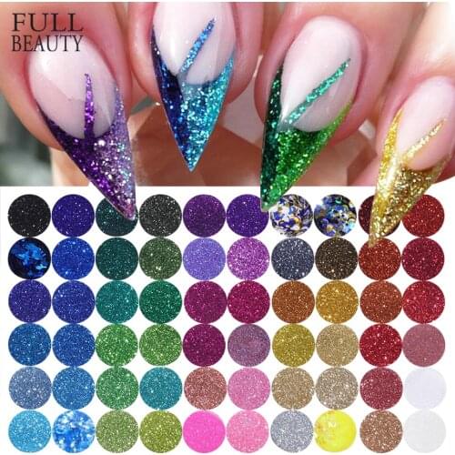 60pcs Sparkly Nail Glitter Powder Set Shimmer Paillette Pigment Decoration Iridescent Design Chrome Dust Polish Manicure CHNJ151