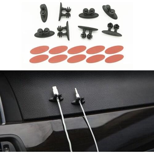 8Pcs Car Accessories Interior Mini Adhesive Car Products Charger Line Clasp Clamp Headphone/USB Cable Car Clip Automobile