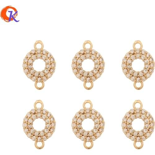 Cordial Design 50Pcs 8*12MM Jewelry Accessories/Hand Made/CZ Connectors Charms/Round Shape/Pendant/DIY Making/Earring Findings