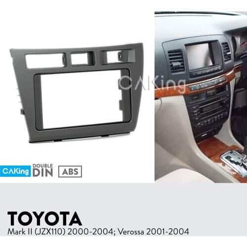 Car Fascia Radio Panel for Toyota Mark II (JZX110) 2000-2004, Verossa 2001-2004 Dash Kit Facia Plate Bezel Adapter Console