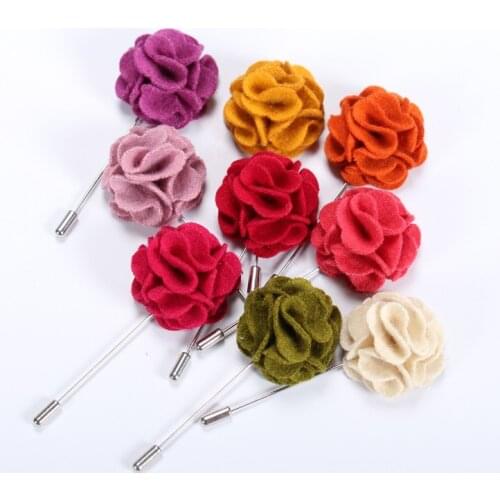 Free shipping , 20 pcs/lot , Felt Flower Lapel Pin, Carnation Mens Boutonniere