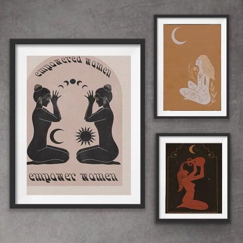 Bohemian Witchcraft Wall Poster "Empower Women" Inspired Spiritual Prints Feminism Canvas Wall Art Pictures Nordic Home Decor