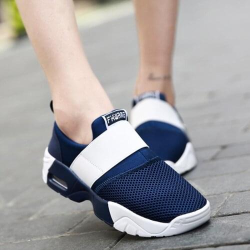 Large Size Summer Slip on Womens Sports Shoes Women Sport Sneakers Women Running Shoes Blue Sneakair Sneak Air Fitness B-1297