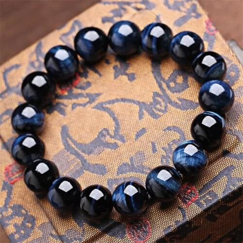 Top Natural Blue Tigers Eye Bracelet For Women Men Stretch Crystal Round Beads Stone Jewelry AAAAA 8mm 10mm 12mm 14mm 16mm 18mm