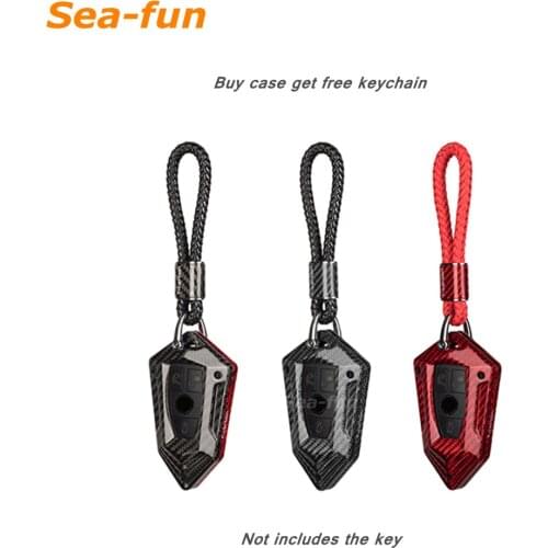 Carbon Fiber Key Cover Keychain Case For Mercedes Benz CLS CL CLA GLK SLK ML A B C E S Class W204 W251 W463 W176 Accessories