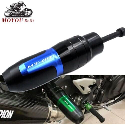 For YAMAHA MT-09 MT09 Tracer FZ-09 FZ09 MT 09 FZ 09 Motorcycle CNC Frame Crash Pads Exhaust Sliders Crash Protector with logo