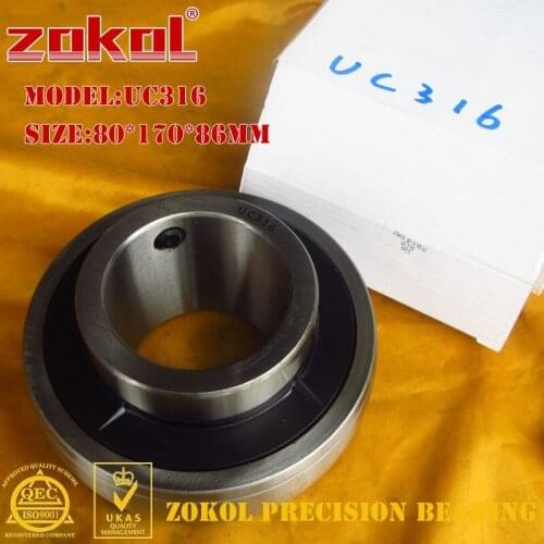 ZOKOL bearing UC316 90616 Pillow Block Ball Bearing 80*170*86mm