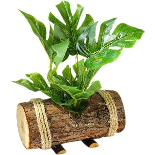 1pc Lifelike Faux Potted Plant Decorative Realistic Wood Creative Fake Plant Artificial Plants Photography Props Home Decor
