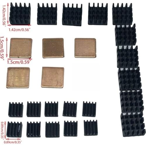 X37A 30PCS Raspberry Pi Heatsink Assortment Kit Copper Raspberry Pi Aluminum Heatsink for Cooling Cooler Raspberry Pi 3, Pi 2