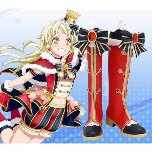 BanG Dream Seta Kaoru Cosplay Boots Red Leather Shoes Custom Made Any Size for Unisex