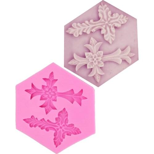 M0053 Double Cross Silicone Mold Christmas Cake Decorated Candy Cake 3d Jesus Cross Mold Easter Chocolate Baking
