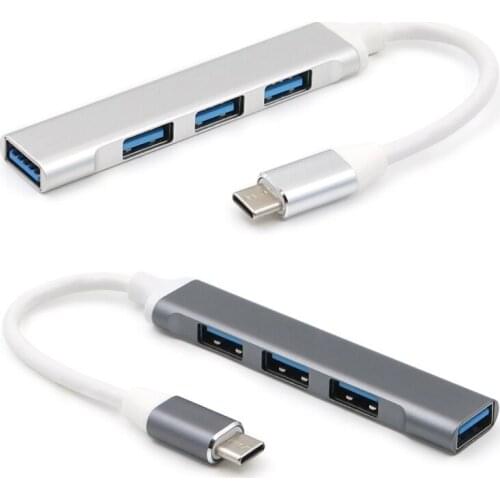 Metal USB C HUB Type C to 3x USB 2.0 + USB 3.0 4 Port Splitter Adapter HUB For Laptop PC Computer Mobile Phone Tablet