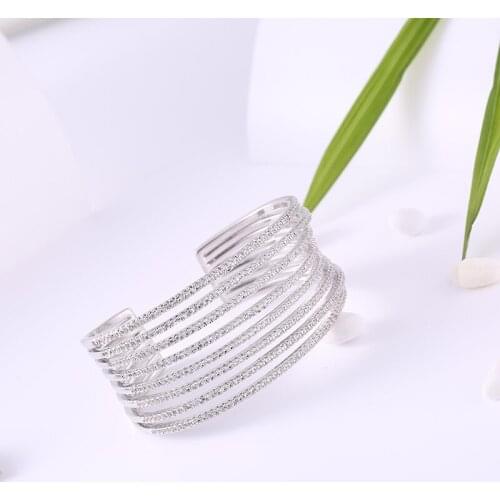 Trendy Luxury Stackable Bangle Cuff For Women Wedding Full Cubic Zircon Crystal CZ Dubai Bracelet Party Jewelry 2020 HB03