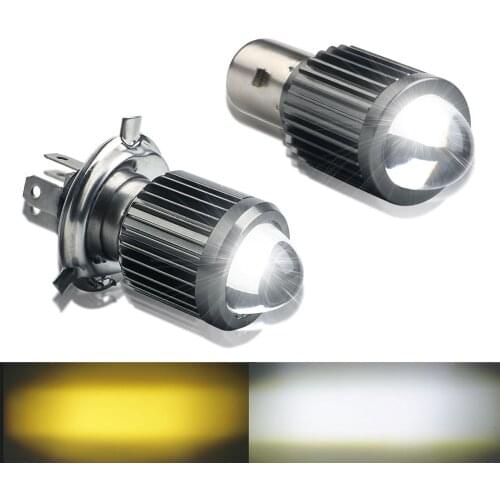 Motorcycle H4 Hi Lo beam BA20D Moto LED Headlight Mini Bi-LED Headlight Lens Fit Most Motorbike Lamps Bulb 3000LM 6000K 3000K