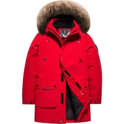 Mens Down Jacket Unisex Thick Warm Waterproof Coat Faux Fur Hooded Parka High Quality Windproof Outwear Male Winter Clothes