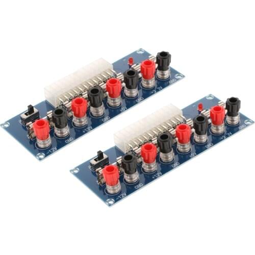 2x ATX Benchtop Power Board, 24 Pin Computer ATX Power Supply Breakout Adapter Module 12V 5V 3.3V -12V