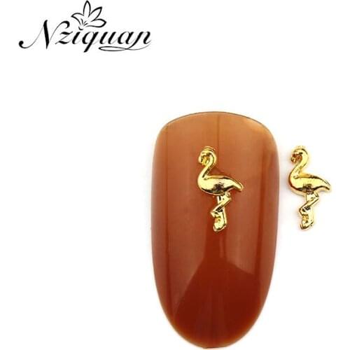NZIQUAN new product recommendation 20PCS nail decoration sticker charm geometric metal alloy lady art nail DIY decoration