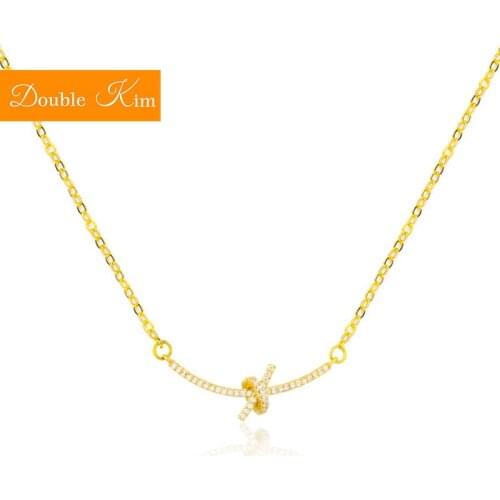 Bowknot Pendant Necklace Gold Color Titanium Stainless Steel Material Necklaces Fashion Trendy Women Jewelry Birthday Gift