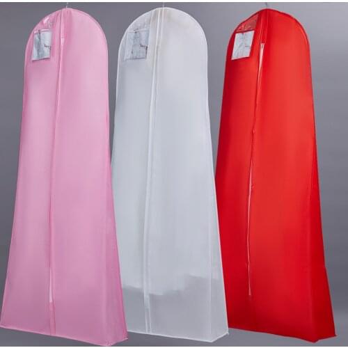 71inch Gusseted Breathable Wedding Dress Gown Dustproof Cover Bag Protector With ID Pocket Protective Bag For Prom Evening Gowns