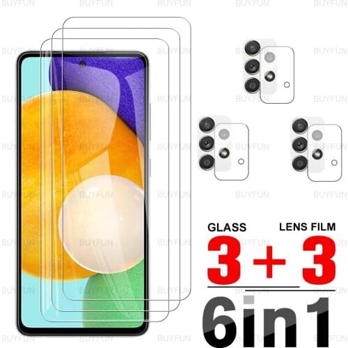 6in1 Camera Film For Samsung Galaxy A52 A32 A72 A42 A22 5G A12 M12 HD Front Tempered Glass screen protector for samsung a52